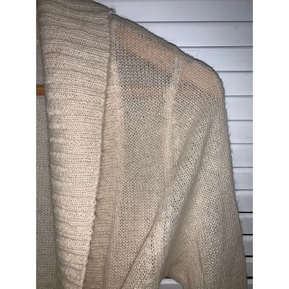 Vintage JJ BASICS Sheer Knit Cardigan Sweater Large‎